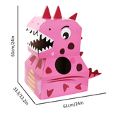 Charger l&#39;image dans la galerie, Dinosaur Cardboard Box DIY Wearable Trex Carton Kindergarten Performance Cosplay Costume Pink