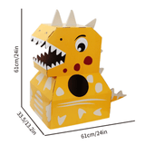 Charger l&#39;image dans la galerie, Dinosaur Cardboard Box DIY Wearable Trex Carton Kindergarten Performance Cosplay Costume Yellow