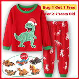 Charger l&#39;image dans la galerie, 2-7 Years Old Dinosaur Pajamas Kids Sleepwear Long Sleeve Children Pjs
