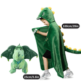 Charger l&#39;image dans la galerie, Name Personalized Dinosaur Ultra Plush Fleece Hooded Throw Blanket Cosplay Costume for Kids Blanket+Plush