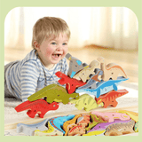 Charger l&#39;image dans la galerie, Dinosaur Chunky Puzzle and Stacking Game - 26 Pieces