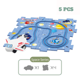 Charger l&#39;image dans la galerie, DIY Jigsaw Puzzle wtih Automatic Track Car Scene Toy for 3-7 Year Old Child Space / 5 PCS