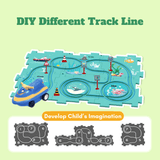 Charger l&#39;image dans la galerie, DIY Jigsaw Puzzle wtih Automatic Track Car Scene Toy for 3-7 Year Old Child