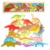 Charger l&#39;image dans la galerie, Dinosaur Chunky Puzzle and Stacking Game - 26 Pieces