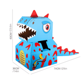 Charger l&#39;image dans la galerie, Dinosaur Cardboard Box DIY Wearable Trex Carton Kindergarten Performance Cosplay Costume Blue 02