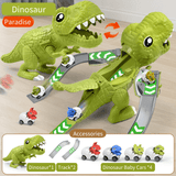 Charger l&#39;image dans la galerie, Dinosaur Transformed Sliding Track Toy with Mini Cars One Button Eject 1 Set