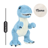 Charger l&#39;image dans la galerie, Name Personalized Dinosaur Stuffed Animal Cute T Rex Plush Toy for Boys Girls Birthday Gifts Blue Trex 28cm