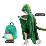 Charger l&#39;image dans la galerie, Name Personalized Dinosaur Ultra Plush Fleece Hooded Throw Blanket Cosplay Costume for Kids Blanket+Backpack