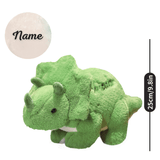 Charger l&#39;image dans la galerie, Dinosaur Stuffed Animal with Embroidery Positive Word on Back Great Gift for Kids Triceratops(Wisdom)