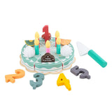 Charger l&#39;image dans la galerie, Wooden Birthday Cake Toy (1-5 Years) with Dinosaur Candles without dinosaur candles