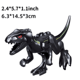 Charger l&#39;image dans la galerie, 5&quot; Mini Dinosaur Jurassic Theme DIY Action Figures Building Blocks Toy Playsets Black02 T-Rex / T-Rex