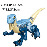Charger l&#39;image dans la galerie, 5&quot; Mini Dinosaur Jurassic Theme DIY Action Figures Building Blocks Toy Playsets LightBlue Velociraptor / Velociraptor