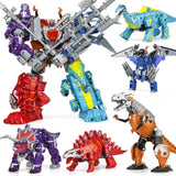 Charger l&#39;image dans la galerie, Large Dinosaur Robot Transforming Toys Transform Dinosaurs Action Figures 5 in 1 Playset Full Pack