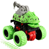 Charger l&#39;image dans la galerie, Dinosaur Stunt Car Engineering Vehicle 4 Wheels Drive Off Road Inertial Excavator Truck Toy Christmas Gifts for Kids Green Crane