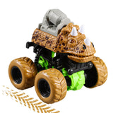 Charger l&#39;image dans la galerie, Dinosaur Stunt Car Engineering Vehicle 4 Wheels Drive Off Road Inertial Excavator Truck Toy Christmas Gifts for Kids Brown Mixer Truck