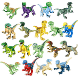 Charger l&#39;image dans la galerie, 5&quot; Mini Dinosaur Jurassic Theme DIY Action Figures Building Blocks Toy Playsets 18 Pcs Velociraptor Combo / Velociraptor