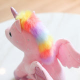 Charger l&#39;image dans la galerie, Rainbow Unicorn Plush Stuffed Animal with Glitter Wings Colorful Tail Glassy Eyes Gift for Kids Friends