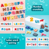 Charger l&#39;image dans la galerie, Wooden Number Alphabet Blocks Stacking Counting Educational Learning Toys for Preschool Toddlers 1 Set