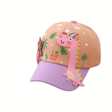 Charger l&#39;image dans la galerie, 48-52cm Cute Dinosaur Baseball Cap Adjustable Sun Protection Hat for Kids 2-7 Years Pink