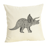 Charger l&#39;image dans la galerie, 18 inch Square Dinosaur Pillow Case Trex Throw Pillow Cover Triceratops