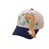 Charger l&#39;image dans la galerie, 48-52cm Cute Dinosaur Baseball Cap Adjustable Sun Protection Hat for Kids 2-7 Years Light Khaki