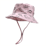 Charger l&#39;image dans la galerie, 54cm Cute Dinosaur Bucket Hat Summer Beach Sun Hat UPF 50 for Kids 3-8 Years Pink