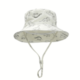 Charger l&#39;image dans la galerie, 54cm Cute Dinosaur Bucket Hat Summer Beach Sun Hat UPF 50 for Kids 3-8 Years White
