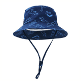Charger l&#39;image dans la galerie, 54cm Cute Dinosaur Bucket Hat Summer Beach Sun Hat UPF 50 for Kids 3-8 Years Navy Blue