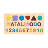Charger l&#39;image dans la galerie, Personalized Name Alphabet Wooden Puzzle Dinosaur Number Jigsaw Gift Toy Shape