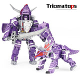 Charger l&#39;image dans la galerie, Large Dinosaur Robot Transforming Toys Transform Dinosaurs Action Figures 5 in 1 Playset Triceratops