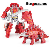 Charger l&#39;image dans la galerie, Large Dinosaur Robot Transforming Toys Transform Dinosaurs Action Figures 5 in 1 Playset Stegosaurus