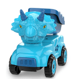 Charger l&#39;image dans la galerie, Inertial Take Apart Construction Dinosaur Truck Car T Rex Triceratops Excavator Toy for Kids Blue Triceratops