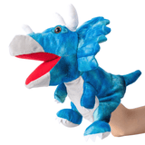 Charger l&#39;image dans la galerie, Adorable Plush Dinosaur Hand Puppet Interactive Cosplay Role Play Game Toy Triceratops