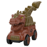 Charger l&#39;image dans la galerie, Inertial Take Apart Construction Dinosaur Truck Car T Rex Triceratops Excavator Toy for Kids Brown TRex