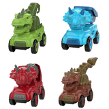 Charger l&#39;image dans la galerie, Inertial Take Apart Construction Dinosaur Truck Car T Rex Triceratops Excavator Toy for Kids 4 Pack -B