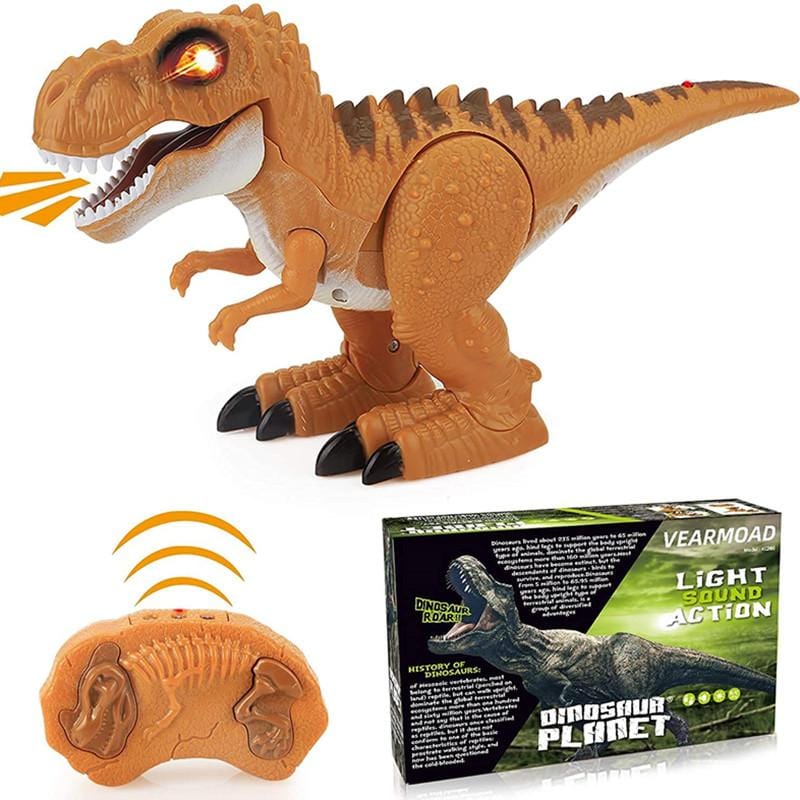 deAO Jouet Dinosaure télécommandé Rechargeable avec Fonction de Marche et  Sons et lumières rugissants, Robot Dinosaure réaliste T-Rex pour Enfants
