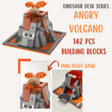 Charger l&#39;image dans la galerie, Fun Desk Series Dinosaur Assembled DIY Building Blocks Set Storage Box Photo Frame Volcano