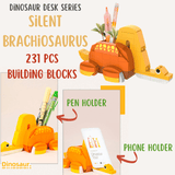 Charger l&#39;image dans la galerie, Fun Desk Series Dinosaur Assembled DIY Building Blocks Set Storage Box Photo Frame Brachiosaurus