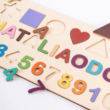Charger l&#39;image dans la galerie, Personalized Name Alphabet Wooden Puzzle Dinosaur Butterfly Number Jigsaw Gift Toy