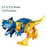 Charger l&#39;image dans la galerie, 5&quot; Mini Dinosaur Jurassic Theme DIY Action Figures Building Blocks Toy Playsets Yellow Carnotaurus / Carnotaurus