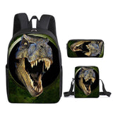 Charger l&#39;image dans la galerie, 3 in 1 Dinosaur Print Backpack Set Messenger Bag Pen Case 16 Inch School Bag for Kids