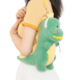 Charger l&#39;image dans la galerie, Adorable Soft Plush Dinosaur Crossbody Bag Zipper Satchel Animal Shoulder Bag Kids Gift Green Zipper Bag
