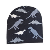 Charger l&#39;image dans la galerie, 40-54cm Dinosaur Beanie Knitted Hat Camouflage Warm Winter Hat for Toddler Kids 2-9 Black Gray