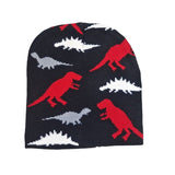 Charger l&#39;image dans la galerie, 40-54cm Dinosaur Beanie Knitted Hat Camouflage Warm Winter Hat for Toddler Kids 2-9 Black Red