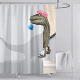 Charger l&#39;image dans la galerie, 3D Dinosaur Bathroom Decor Stall Curtain Lightproof Shower Curtain and Carpet Set