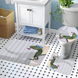Charger l&#39;image dans la galerie, 3D Dinosaur Bathroom Decor Stall Curtain Lightproof Shower Curtain and Carpet Set Blue / Toilet Cover &amp; Carpets