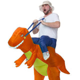 Charger l&#39;image dans la galerie, 3D Stegosaurus Tyrannosaurus Dinosaur Riding Inflatable Imitating Props Costume Children&#39;s Day Halloween Gift Orange / 59-79in