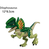 Charger l&#39;image dans la galerie, 5‘’ Mini Dinosaur Jurassic Theme DIY Action Figures Building Blocks Toy Playsets Dilophosaurus / Dark Green