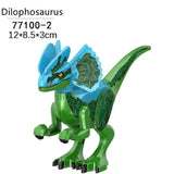 Charger l&#39;image dans la galerie, 5‘’ Mini Dinosaur Jurassic Theme DIY Action Figures Building Blocks Toy Playsets Dilophosaurus / Green
