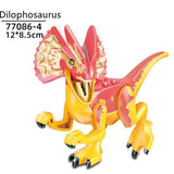 Charger l&#39;image dans la galerie, 5‘’ Mini Dinosaur Jurassic Theme DIY Action Figures Building Blocks Toy Playsets Dilophosaurus / Red